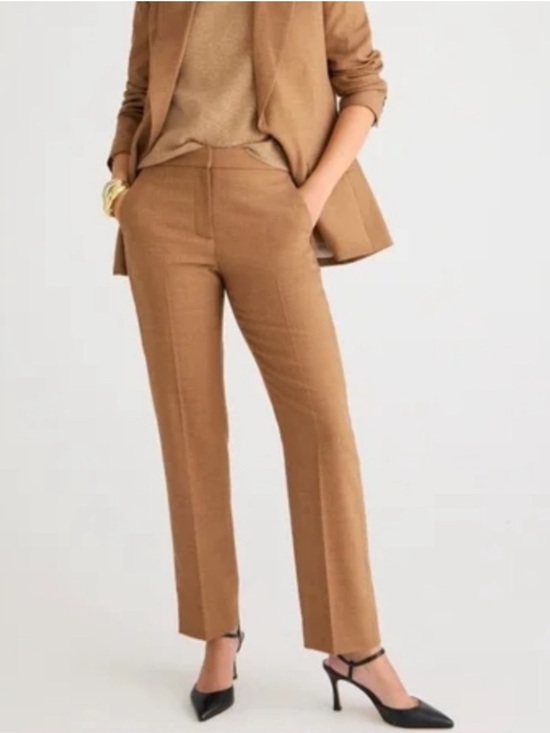J. Crew Pants - J. Crew Kate Straight Leg Pant Italian City Wool Blend Heather Acorn Women’s 12